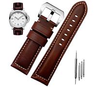 Niziruoup Vintage Top Grain Leather Watch Straps - Compatible with Panerai, Genuine Leather Bracelet Watch Bands 22mm, 24mm, 26mm for Men & Women