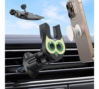 NiZiTOK Car Phone Mount for Socket Grip, 2-in-1 Owl CD Slot and Car Vent Phone Mount Tool-Free Installation, 360°Rotation Car Phone Holder Fit Phone with Socket Grip
