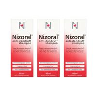 Nizoral Anti Dandruff Shampoo Ketoconazole Treatments Fragrance Free 3 x 60ml
