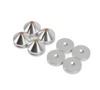 NIZUUONE 4 Set of Loudspeaker -Solation Feet Aluminum Alloy Vibration Absorber Peak for CD -DVD Player Stronger, Thick Texture Sound Reinforcement, for Speaker Lovers (Silver)