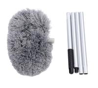 NIZUUONE Circular Dusting Brush, 360 Degree Rotation 140cm Extra Long Round Duster Washable Ceiling Fan Duster Removal Tool for High Ceilings Furniture (Gray)