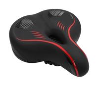 NIZUUONE Comfortable Bike Saddle for Women Men, Extra Soft Bike Cushion with Shock Absorbing Ball & Arches Hollow Breathable Memory Foam for Mountain Road Electric Bicycle (Red)