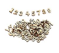 NIZUUONE DIY EDUCATIONAL WOODEN CHIP CRAFTS FOR CHILDREN, 200% LOG WOODEN SHEET DECOR FOR NUMBERS 0-9, MATERIAL FOR THE COMMUNICATION OF CHILDREN, IDEAL FOR ART PROJECTS