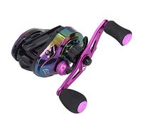 NIZUUONE Durable Metal Peach Red with a Soft Output Ratio Line 8.1: 1 for All Universal Stainless Steel Water That Rolls for Fish Lovers (Left Hand)
