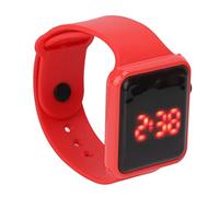 NIZUUONE Look Digital Boys with a LED Screen, Background Lighting, Soft and Comfortable Sports Watch for Girls From 9 to 12, 4 Color [viola] Options, Ideal for Running or Traveling (Red)