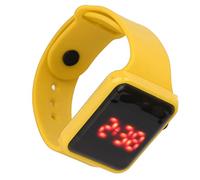 NIZUUONE Look Digital Boys with a LED Screen, Background Lighting, Soft and Comfortable Sports Watch for Girls From 9 to 12, 4 Color [viola] Options, Ideal for Running or Traveling (Yellow)