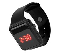 NIZUUONE Look Digital Boys with a LED Screen, Background Lighting, Soft and Comfortable Sports Watch for Girls From 9 to 12, 4 Color [viola] Options, Ideal for Running or Traveling (Black)