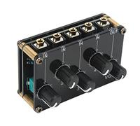 NIZUUONE Mixer 4 Channel Passive Sound Board with Precise Volume Control Stable Outputs for CD Player Musical Instruments