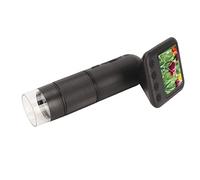 NIZUUONE Portable Pocket Digital Microscope 400X 2in LCD Screen Adjustable Light Photo Video Recording Antiques Coins Education ABS Black