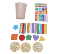 NIZUUONE Premium Wooden Montessori Color Shape Sorting Cup Toy for Toddlers Early Learning Educational Toys with Vibrant Colors Shapes