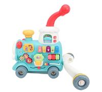NIZUUONE Ride On Push,Walker Baby Walker Toy Toddler Walker Push Toy with Steam Mode Shape Matching Blocks for Learning Walking Playtime