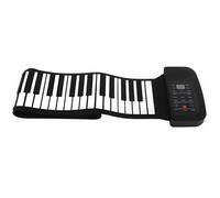 NIZUUONE Roll Up Piano Keyboard Hand Roll Electronic Keyboard Foldable 88 Keys Rechargeable 9mm Thick Keys Professional Audio Touch Control with Dual Magnetic Speakers for (88 keys in English)