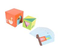 NIZUUONE Stacking Box Toy 5 Beech Wood Montessori Animals Printed Boxes for Early Education Family Interaction with Vibrant Colors