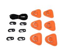 NIZUUONE Stainless Steel D, Patch Kit Triangular with Elastic Cord Hooks D PVC Patch for Inflatable Boat Raft Dinghy Kayak Canoe Surfboard (Orange)