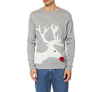 NIZZIN Unisex Christmas Jumper Amaryllis, Grey, X-Large