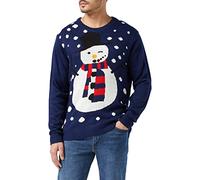 NIZZIN Unisex Christmas Jumper Maples, Blue, Medium