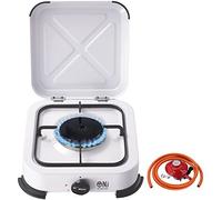 NJ-01 Camping Gas Stove - Portable Single Burner Gas Cooker Hob with Lid for Outdoor LPG 2.2 kW (Propane 37mbar Clip-on 27mm)