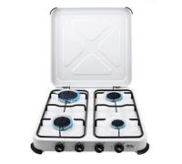NJ-04 Camping Gas Stove - Portable 4 Burner Gas Hob LPG Cooker with Lid for Outdoor Caravan Garden 5.45kW