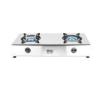 NJ-200 Camping Gas Stove - 2 Burner Portable Gas Hob LPG Cooker Stainless Steel Freestanding Table Top for Camp Garden Catering 8.8kW