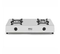 NJ-200SD Indoor Gas Stove - 2 Burner Portable Gas Hob LPG Cooker Caravan Cooktop Stainless Steel Freestanding Table Top for Home Kitchen Camping Garden Catering 8.0kW