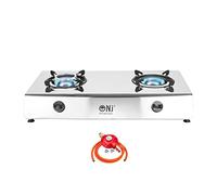 NJ-200SD Indoor Gas Stove - 2 Burner Portable Gas Hob LPG Cooker 8.8kW (Propane 37mbar Screw-on)