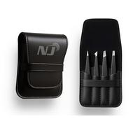 NJ 4Pcs Professional Tweezer for Facial Hair Women & Men Stainless Steel Precision Tweezers for Ingrown Hair Tweezers for Men & Women (Black Set)