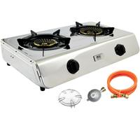 NJ-60 Stainless Steel Gas Cooker 2 Lamps Camping Stove 7,6 Kw Propane Turbo