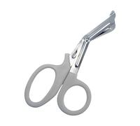 NJ Enterprises Utility Scissors, EMT and Trauma Shears, Titanium Bandage Shears Bent Stealth Tuff Cut for Nursing Scissor Students Emergency Room First AID Scissor 7'' (Grey)