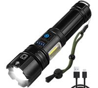 NJ FOREVER Rechargeable LED Flashlight, Super Bright 99,000 High Lumens Flashlight, 7 Modes,COB Side Light & Powerful IPX7 Waterproof Flashlight, Brightest Flash Light for Home, Camping,Hiking