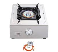 NJ NSD-11 Gas Hob 1 Burner Stainless Steel Cooktop Wok FFD Portable Stove Indoor Regulators (Butane 29mbar Screw-on)