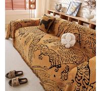 NJBTOOH Retro Luxury Chenille Sofa Cover Washable Sofa Slipcover Couch Protector Loveseat Futon L Shaped Covers with Tassel Suitable For All Seasons(Size:180×230cm,Color:Orange)