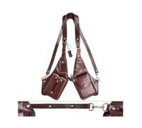 NJDQFA Hidden Underarm Shoulder Bag,Double Shoulder Armpit Bag with Adjustable Straps,Shoulder Holster Bag Wallet Double Pockets,for Men Women Leather Armor,Travel Accessory,Brown a