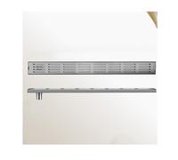 NJDQFA Linear Shower Drain with Removable Grid Grate Cover,Rectangle Shower Floor Drain,Linear Drain with Hair Strainer,Side drainage,8 * 90cm