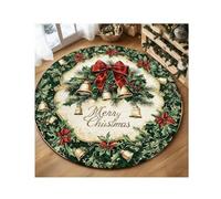 NJDQFA Round Christmas Rug,Low Pile Soft Christmas Area Rug,Washable Indoor Carpet No-Slip Backing,for Bathroom Bedside Living Room Kitchen Resistant Holiday Decor,D,80×80cm/31.5×31.5"/2.6'