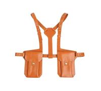 NJDQFA Shoulder Holster Bag Wallet Double Pockets,Double Shoulder Armpit Bag with Adjustable Straps,Hidden Underarm Shoulder Bag,for Men Women Leather Armor,Travel Accessory,Brown d