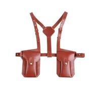 NJDQFA Shoulder Holster Bag Wallet Double Pockets,Double Shoulder Armpit Bag with Adjustable Straps,Hidden Underarm Shoulder Bag,for Men Women Leather Armor,Travel Accessory,Brown c