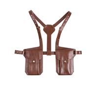 NJDQFA Shoulder Holster Bag Wallet Double Pockets,Double Shoulder Armpit Bag with Adjustable Straps,Hidden Underarm Shoulder Bag,for Men Women Leather Armor,Travel Accessory,Brown b