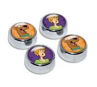 NJECT Scooby-Doo & Shaggy Chrome-Plated Screw Cap Covers Set of 4