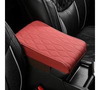 NJFOEUDT Car Armrest Pad For Nissan Qashqai j10 j11 2008-2019, Universal Leather Armrest Box Pad Center Console Cushion Pad Armrest Cushion Waterproof Protector Interior Accessories, F/Red