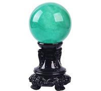 NJFSWNXOR Green Fluorite Crystal Ball Sphere with Stand, Gemstone Sculpture Figurine,Feng Shui Ornament,Home Office Desk Decor,9cm