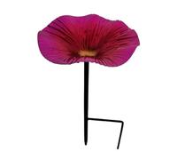 Njidher Outdoor Bird Bath - Bird Watering Station with Metal Pole - Flower Pattern Waterproof Elegant Garden Feeding Station for Patio Balcony