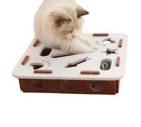 Njidher Scratching Puzzle Enrichment Box for Cats, Interactive Claw Grinder with 2 Bell Balls, Scratching Barrel for Nail Care, for Kittens, Pet Care, Interior Decoration, Couch, Carpet, Room Corners