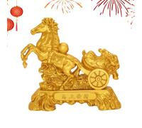 Njidher Sculpture, gold-coloured decorative metal figure for home, decorations for the Chinese New Year, for decoration for cars, shops, schools, offices, cafes, bookshops, living rooms