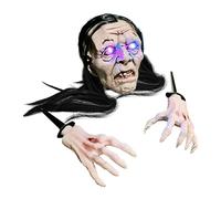 Njidher Skeleton Leaving From The Earth, Luminous Skeleton Surging From The Ground Decor - Light And Sound Effects Decoration For Haunted House Outdoor Garden Lawn Party