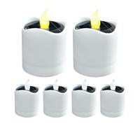 Njidher Solar Tea Candles - 6 Pieces Waterproof Decorations with Detector, LED Flameless Safety | for Garden, Camping, Patio, Pathway, Balcony, Wedding, Parties, Bar