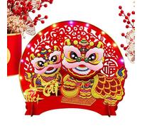 Njidher Wealth Decor - Vietnamese Fortune Ornament with Nodding, Felt Table Decorations with Light - for New Year Spring Festival Home Party Celebration Office Bedroom