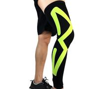NJIEzhao 1Pcs Full Leg Compression Sleeve For Women Men Long Knee Braces Support Protector For Running Basketball Cycling Calf Compression Sleeve(Green,L)