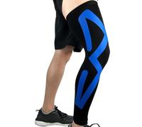 NJIEzhao 1Pcs Full Leg Compression Sleeve For Women Men Long Knee Braces Support Protector For Running Basketball Cycling Calf Compression Sleeve(Blue,M)