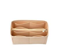 NJIEzhao Felt Handbag Insert Lining Organizer Insert Felt Fits Cloth Bag Makeup Travel Inner Purse Cosmetic Mommy Bags(M khaki middle)