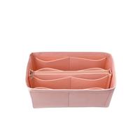 NJIEzhao Felt Handbag Insert Lining Organizer Insert Felt Fits Cloth Bag Makeup Travel Inner Purse Cosmetic Mommy Bags(M pink middle)